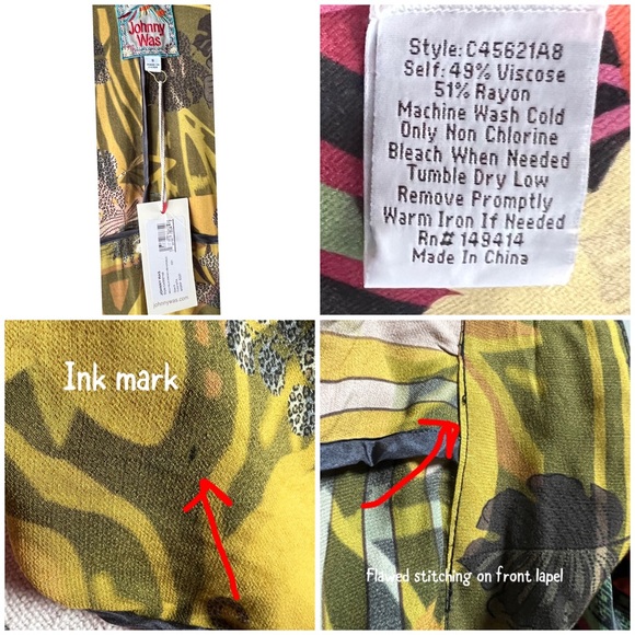 Johnny Was Wild Felix Reversible Kimono S - Picture 15 of 16